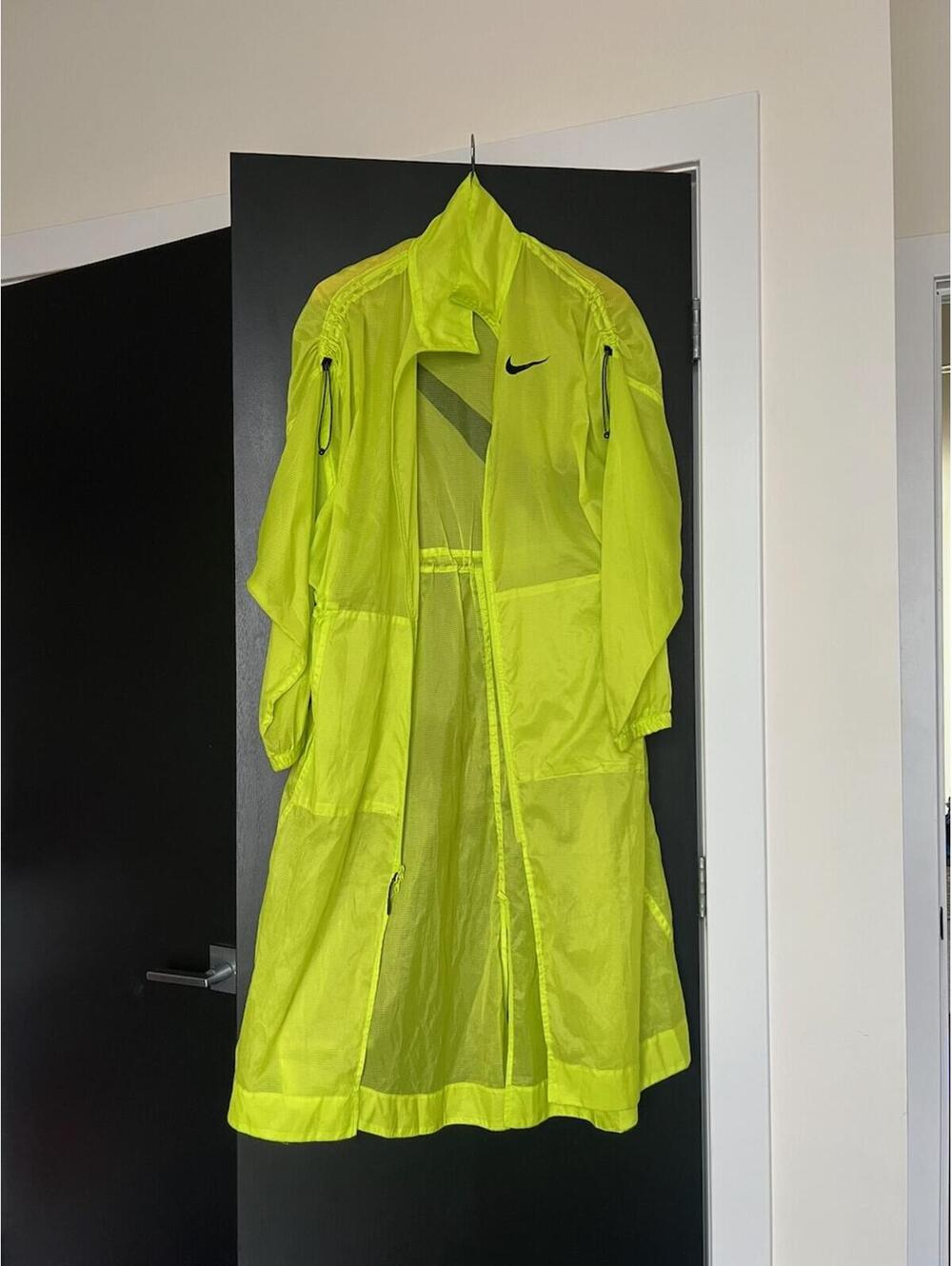Nike Neon Yellow Lightweight Mesh Trench Coat Jacket Size XS - Picture 5 of 7